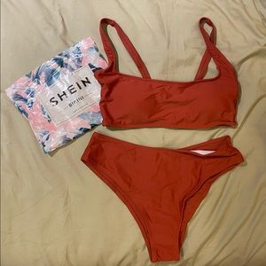 Shein orange/brown colored bikini set